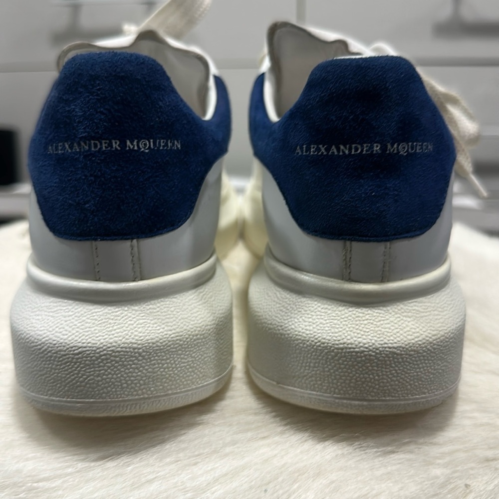 Alexander McQueen white with navy blue sneakers women’s size 38